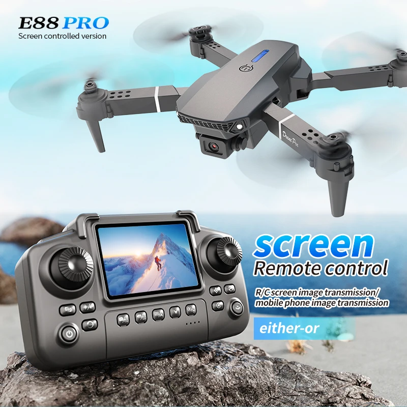 Drone E88 Rc Quadcopter - Dron Profesional E88 PRO con Pantalla,