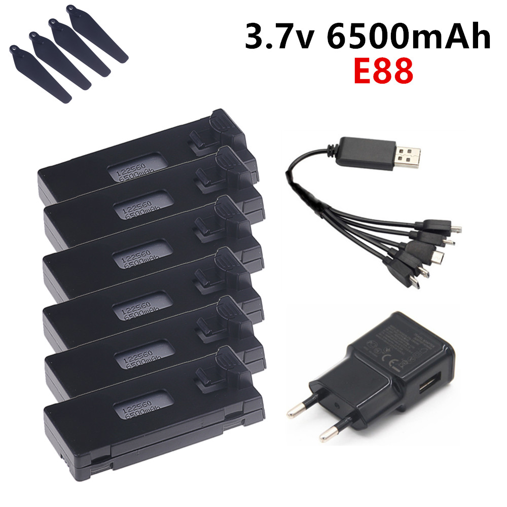 Batería Lipo de 3,7 V y 6500mA - Drone E88 Rc Quadcopter reseña y precio